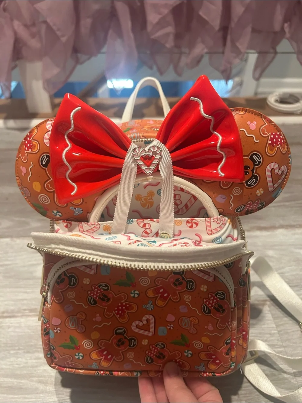 Loungefly Disney Gingerbread Minnie Mouse Mini Backpack and Ears